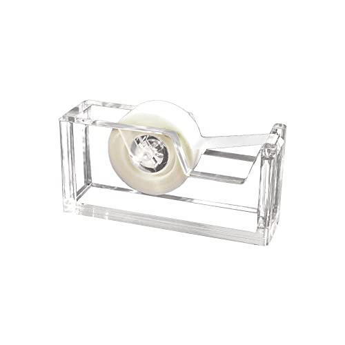 Kantek Desktop Tape Dispenser, 1"" Core, Heavy Cast Acrylic, Clear - Image 4